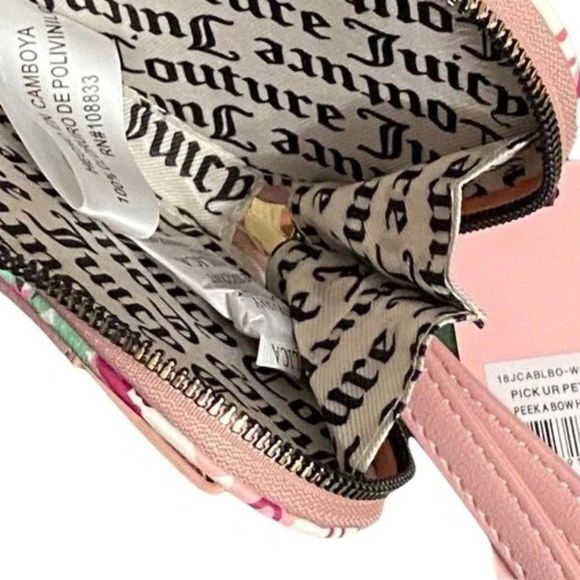 Juicy Couture Peek A Bow Heart Wristlet Handbag - Picture 5 of 7